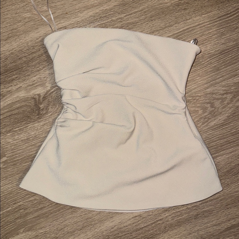 Abercrombie & Fitch Cream Strapless Top